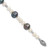 14k White Gold Black and White Semi-Round Freshwater Cultured and Mirror Bead 7.5 inch Bracelet