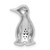 14k White Gold Black Diamond Penguins Chain Slide