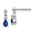 14k White Gold Blue Sapphire and Diamond Dangle Post Earrings
