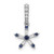 14k White Gold Blue Sapphire and Diamond Star Pendant