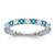 14k White Gold Blue Topaz and Diamond Band