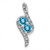 14k White Gold Blue Topaz and Diamond Chain Slide