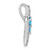 14k White Gold Blue Topaz and Diamond Chain Slide