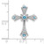 14k White Gold Blue Topaz and Diamond Fleur de Lis Cross Chain Slide