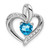 14k White Gold Blue Topaz and Diamond Heart Pendant - PM-1D3A2EE8-6367