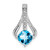 14k White Gold Blue Topaz and Diamond Pendant - PM-01A05161-1038