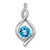 14k White Gold Blue Topaz and Diamond Pendant - PM-6BA7605D-3977