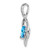 14k White Gold Blue Topaz and Diamond Pendant - PM-6BA7605D-3977