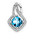 14k White Gold Blue Topaz and Diamond Pendant - PM-A1B90676-2633