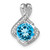 14k White Gold Blue Topaz and Diamond Pendant - PM-B1E0A54B-3753
