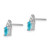 14k White Gold Blue Topaz and Diamond Post Earrings - XB-1C444431-6948