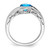 14k White Gold Blue Topaz Bypass Ring