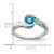 14k White Gold Blue Topaz Bypass Ring
