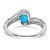 14k White Gold Blue Topaz Bypass Ring