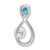 14k White Gold Blue Topaz/FWC Pearl/Diamond Infinity Chain Slide