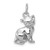 14k White Gold Cat Charm