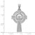 14k White Gold Celtic Claddagh Cross Pendant