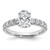 14k White Gold Certified 2 3/4 carat Lab Grown Diamond VS+ F+ Oval Complete Engagement Ring