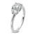 14k White Gold Certified Lab Grown Diamond VS/SI+ G+ Cushion & 1/2 Moon 3 Stone Complete Engagement Ring - RM-079A499A-3466
