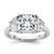 14k White Gold Certified Lab Grown Diamond VS/SI+ G+ Cushion & 1/2 Moon 3 Stone Complete Engagement Ring - RM-415DCC5B-2713