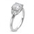 14k White Gold Certified Lab Grown Diamond VS/SI+ G+ Cushion & 1/2 Moon 3 Stone Complete Engagement Ring - RM-B09E8F50-4699