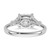 14k White Gold Certified Lab Grown Diamond VS/SI+ G+ Cushion & Trillion 3 Stone Complete Engagement Ring - RM-82D0F97F-8863