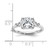 14k White Gold Certified Lab Grown Diamond VS/SI+ G+ Cushion & Trillion 3 Stone Complete Engagement Ring - RM-82D0F97F-8863
