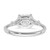 14k White Gold Certified Lab Grown Diamond VS/SI+ G+ Cushion & Trillion 3 Stone Complete Engagement Ring - RM-985597CA-8879