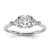 14k White Gold Certified Lab Grown Diamond VS/SI+ G+ Cushion & Trillion 3 Stone Complete Engagement Ring - RM-C13708FC-6067