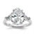 14k White Gold Certified Lab Grown Diamond VS/SI+ G+ Oval & Trillion 3 Stone Complete Engagement Ring - RM-32CA6336-6234