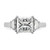 14k White Gold Certified Lab Grown Diamond VS/SI+ G+ Princess & 1/2 Moon 3 Stone Complete Engagement Ring - RM-0166D714-8030
