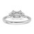 14k White Gold Certified Lab Grown Diamond VS/SI+ G+ Princess & 1/2 Moon 3 Stone Complete Engagement Ring - RM-957F653C-8993