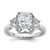 14k White Gold Certified Lab Grown Diamond VS/SI+ G+ Radiant & 1/2 Moon 3 Stone Complete Engagement Ring - RM-7DC5ADB7-4428