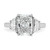 14k White Gold Certified Lab Grown Diamond VS/SI+ G+ Radiant & 1/2 Moon 3 Stone Complete Engagement Ring - RM-7DC5ADB7-4428