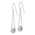14K White Gold Chain w/Diamond-cut Puff Donut Bead Earrings