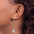 14K White Gold Chain w/Diamond-cut Puff Donut Bead Earrings