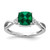 14K White Gold Checkerboard Created Emerald and Diamond Ring