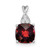 14K White Gold Checkerboard Garnet and Diamond Pendant
