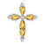 14k White Gold Citrine and Diamond Cross Chain Slide - PM-548AEC9E-4182