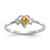 14K White Gold Citrine Birthstone Heart Ring