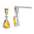 14k White Gold Citrine Dangle Post Earrings