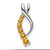 14k White Gold Citrine Journey Chain Slide