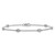 14k White Gold Complete 1/5 carat Bezel-set Diamond and Cable Chain 6-Station 7 inch Bracelet