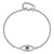14k White Gold Complete A Diamond and Sapphire Evil Eye 2-Strand 7 inch Bracelet with 1 inch Extender