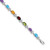 14k White Gold Complete Diamond and Oval Garnet/Swiss Blue Topaz/Citrine/Amethyst/Peridot Floral 7 inch Rainbow Bracelet