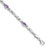 14k White Gold Complete Oval Amethyst Fancy Link 7 inch Bracelet