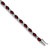 14k White Gold Complete Oval Garnet and Diamond 7 inch Bracelet