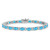 14k White Gold Complete Oval Swiss Blue Topaz and Diamond 7 inch Bracelet