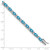 14k White Gold Complete Oval Swiss Blue Topaz and Diamond 7 inch Bracelet