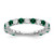 14k White Gold Created Emerald and Diamond Band